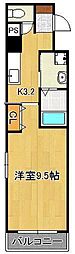 フレンテ二島 1Kの間取図画像