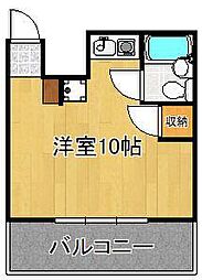 夏井ケ浜リゾートスカイマンション ワンルームの間取図画像