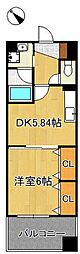 フォレストビュー 1DKの間取図画像