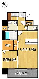 RISO CORE 10階1LDKの間取り