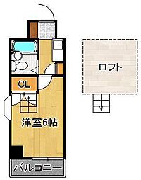 ロイヤルシャトー黒崎 1Kの間取図画像