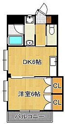 ヒルサイド・A 1DKの間取図画像