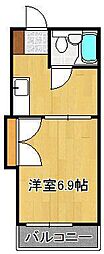 シティマンション筒井 1Kの間取図画像