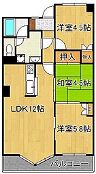 パラシオ高塔 3LDKの間取図画像