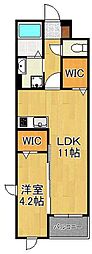 ルナベル 1LDKの間取図画像