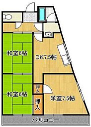 原口ビル 3DKの間取図画像