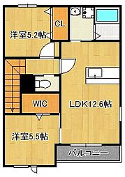 トゥルーハート 2LDKの間取図画像