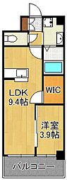 ウイングス熊手 1LDKの間取図画像