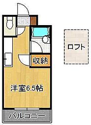 ベルコート折尾 ワンルームの間取図画像