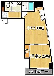 ザ・ガーデン黒崎表参道 1DKの間取図画像