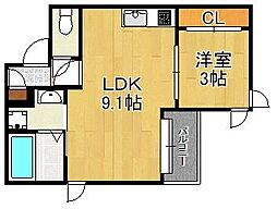 Regalestラフィエ 1LDKの間取図画像