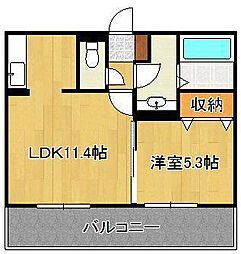 D-roomK&Y穴生 1LDKの間取図画像