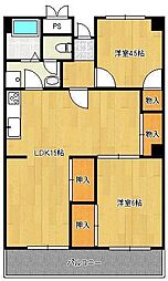 コーポ西鳴水 2LDKの間取図画像