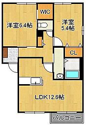 ハーティストNG 2LDKの間取図画像