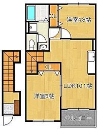 ファミーユ・KB 2LDKの間取図画像