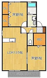 エトワールカクB棟 2階/-