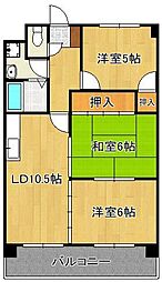 スカール上上津役 3LDKの間取図画像