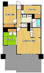 サンパーク鉄王 3LDKの間取図画像