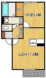 ボヌールアンドゥロワD 1階/-