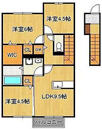 サンセールはぶ 3DKの間取図画像