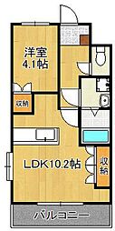 メイプル館 1LDKの間取図画像