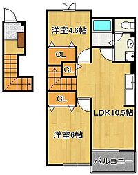 ブライトシップα 2LDKの間取図画像