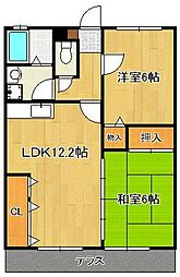 和楽弐番館 2LDKの間取図画像