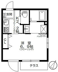 メゾンすみれ 1階1Kの間取り