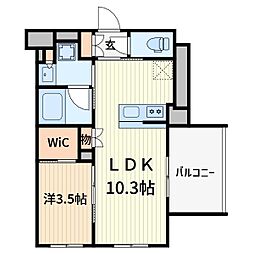 ザ・パークハビオ蕨 1LDKの間取図画像