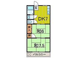 第2池田マンション 2DKの間取図画像