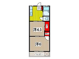 ミユキハイツ 2Kの間取図画像