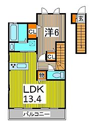 コーワ・ルミエール参番館 1LDKの間取図画像