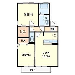 グランメールB 2LDKの間取図画像