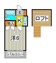 アルテハイム西川口 1Kの間取図画像