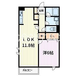 グラッド 1LDKの間取図画像