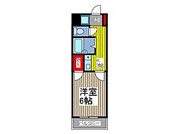 蕨プラザ 1Kの間取図画像