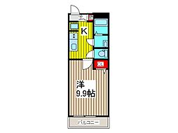 サンライズマンション 1Kの間取図画像