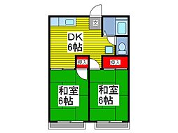 ベルゾーネヤマナ2 2DKの間取図画像