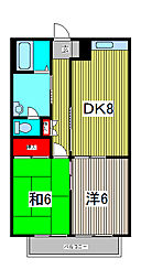 エステートピアK 2DKの間取図画像