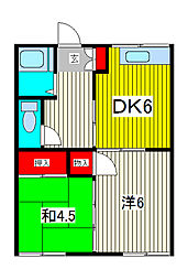 ハイツ小林 2DKの間取図画像