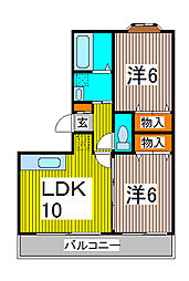 グランシャリオ 2LDKの間取図画像