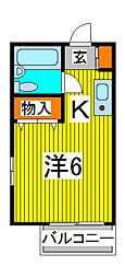 パル2511 ワンルームの間取図画像