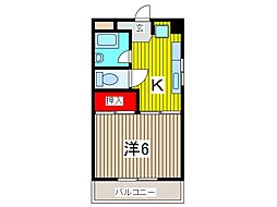 コートハウス芝 1Kの間取図画像