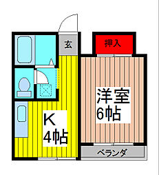 メゾンK.M. 1Kの間取図画像