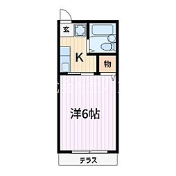 シティハイムMAMI 1Kの間取図画像