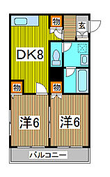 シャンクレール 2DKの間取図画像