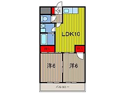 セントポール川口 2LDKの間取図画像