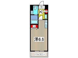 メゾンドわらび ワンルームの間取図画像