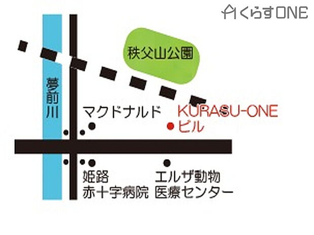 【店舗地図】国道2号線沿いにございます！お気軽にお越しください！