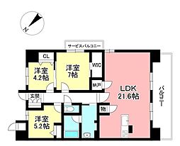 リコット豊田大林 3SLDKの間取図画像